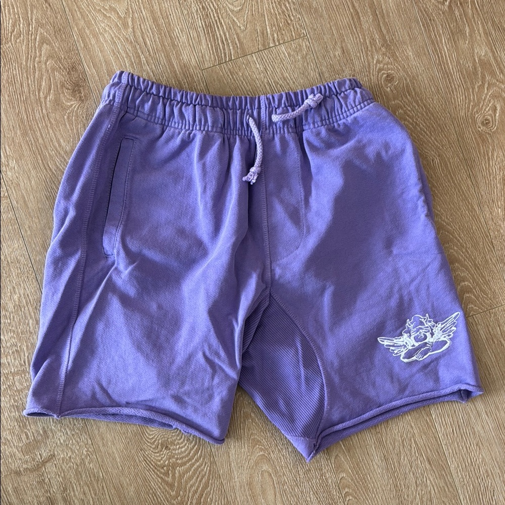 Boys Lie Purple Athletic Shorts with Elastic Waistband